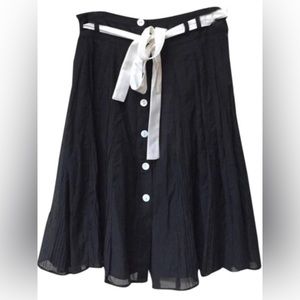 COLDWATER CREEK SILK BLEND RIBBON BELT PLEATED SKIRT. SIZE SMALL‎
